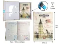 Notebook Diary Autograph Lockable 32k (13cmx19cm) Lock and Key System Colored Pages For Girls Cute Nostalgia Dream Famous Places Eiffel Tower Pissa Big Ben London Bridge Design. 