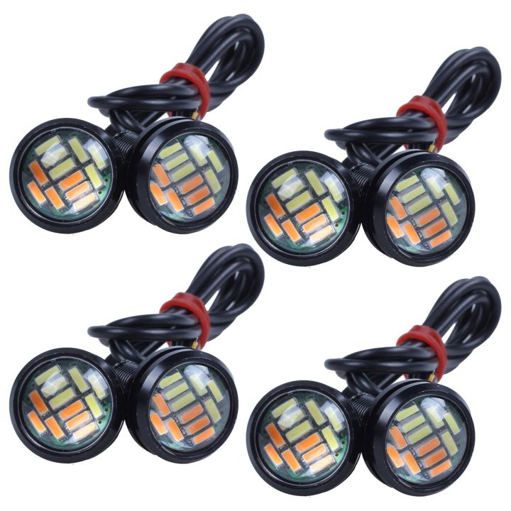 Stark 23mm 4014 LED Eagle Eye Lights – Dual Color White/Amber Switchback DRL, 50 PCS