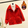 Fur and Leather Overcoat Female Lamb Fleece Thickened New 2024 Small Coat Plush Korean Version Autumn and Winter. 