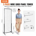 wall rack VEVOR Grid Wall Panels Tower Wire Gridwall Display Racks Double Side Gridwall Panels for Art Craft Shows Retail Display W/ Hooks. 