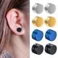 Magnetic Earrings - Black and Silver Clip-On Studs for Men and Women. 
