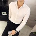 High Quality Men's Casual Solid Color Korean Slim Fit Business Long Sleeve Shirt Men's Fashion. 