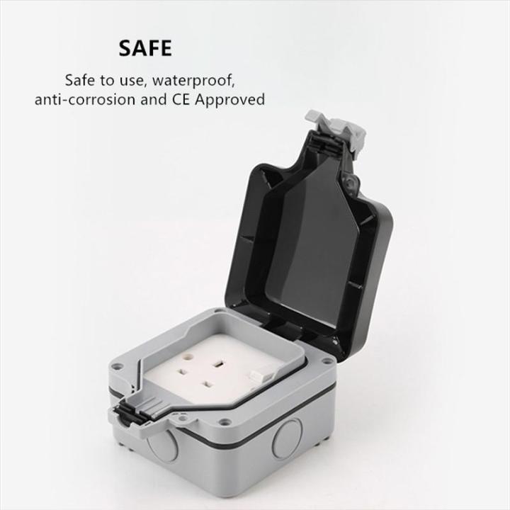 Single%20Waterproof%20Weatherproof%20Outdoor%20IP66%2013A%20Switched%20Socket%20Cover%20Rainstorm-Proof%20Outdoor%20Splash-Proof%20Box%20-%20Image%204