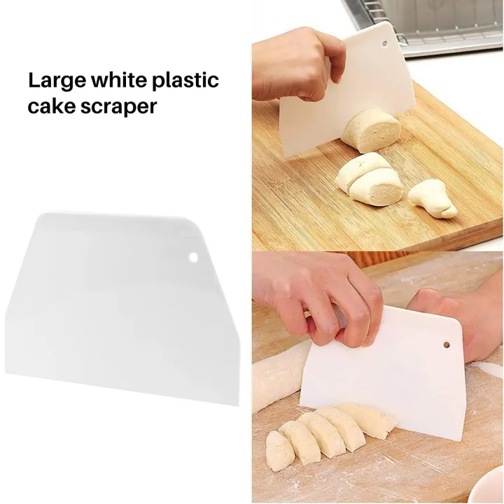 19%20cm%20x%2012.5cm%20Flat%20White%20Plastic%20Cake%20Decorator%20Dough%20Pastry%20Scraper%20Tool%20-%20Image%202
