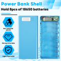 AF91-DIY 8X18650 Portable Power Bank Case Box LCD Display Dual USB Power Bank Box KIT Power Bank 18650. 