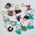 Customized resin key tags. 