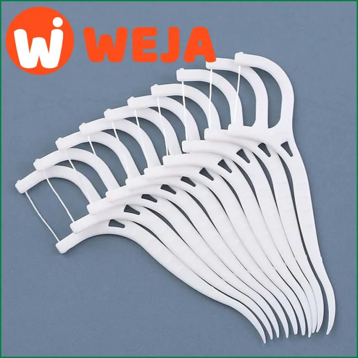 【WEJA】100Pcs Dental Floss Flosser Picks Toothpicks Teeth Stick Tooth Cleaning Interdental Brush Dental Floss Pick Oral Hygiene Care