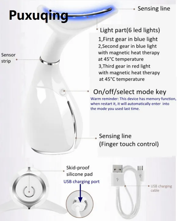 Puxuqing%20309%20Ms.%20W%20Anti%20wrinkle%20Face%20Neck%20Massager%20High%20Frequency%20Acoustic%20Vibration%20Thermal%20Chin%20Dust%20Remover%20Acne%20Treatment%20-%20Image%203
