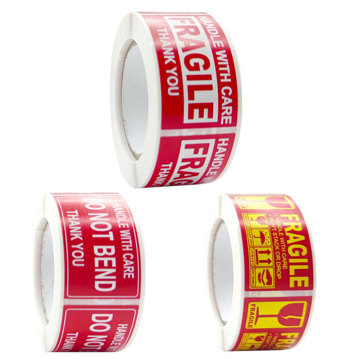 Roll Fragile warning label stickers High-quality Adhesive 250pcs Goods ...