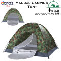 Green 4 manual Durable Light weight  Camping Tent. 