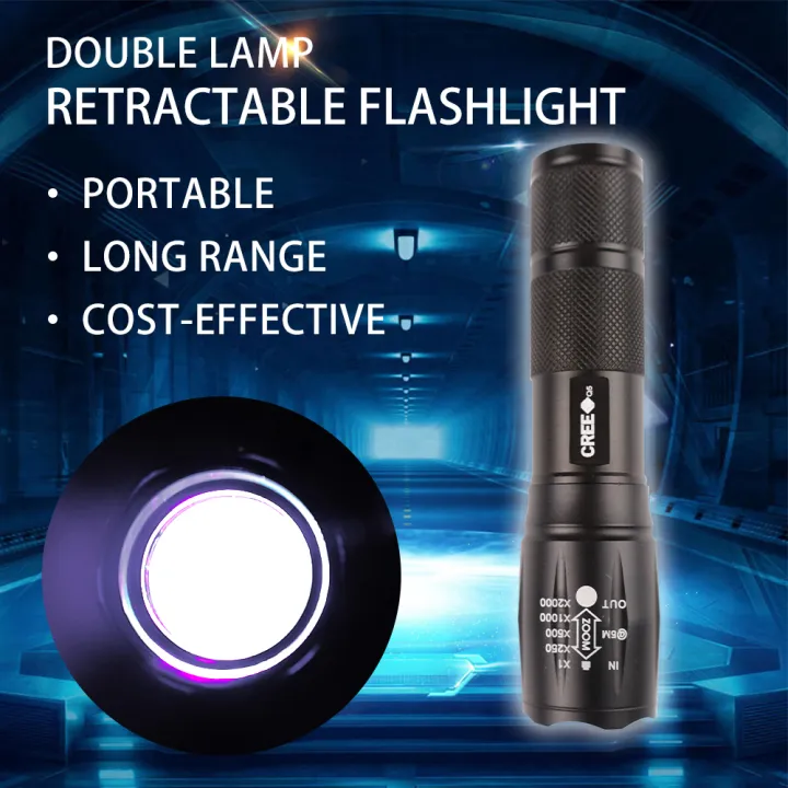 Purple%20White%20Dual%20Light%20Flashlight%20LED%20Ultraviolet%20Torch%20Zoom%20Retractable%20Flashlight%20Lamp%20Fluorescent%20Agent%20Detection%20Flashlight%201Pcs%20-%20Image%207