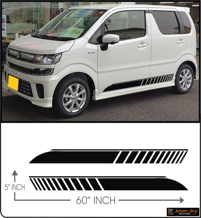 Car Side Body Stickers WAGON R Buddy Van Mini Car Hybrid Car Sports Car Kdh 2 Piece Double Side Vinyl Decal High Quality Plotter Cutting Maccal Stickers