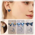 1 Pair Ear Studs Acrylic Cute Small Solid Personality Gift Hypoallergenic Dairy Cow Shape Women Earrings Fashion Jewelry. 