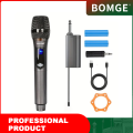 BOMGE  handheld microphone, metal 2.4g microphone system with 1800MAh rechargeable, suitable for karaoke, parties, weddings. 
