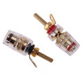 2/4/6pcs Brass 4mm Speaker Amplifier Terminal Binding Post Nut Banana Plug Jack Socket Connector Long Thread Adapter. 