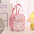 Kawaii Lunch Bag for Girls Cute Lunch Box Bag Insulated Bag Reusable Tote Bag for Hot or Cold Work Pink Easy to Use. 