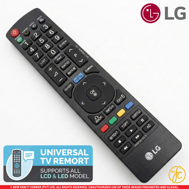 Universal Replacement LG TV Remote Control for LCD & LED Models (AKB72915254) | Premium Television Controller + FREE Batteries | Home TV Accessories