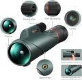 Monoscope 10-20x50 Monocular Telescope for Adults, Waterproof HD Monocular Scope with Smartphone Holder for Birdwatching Sightseeing Hiking Hunting Camping Travel. 