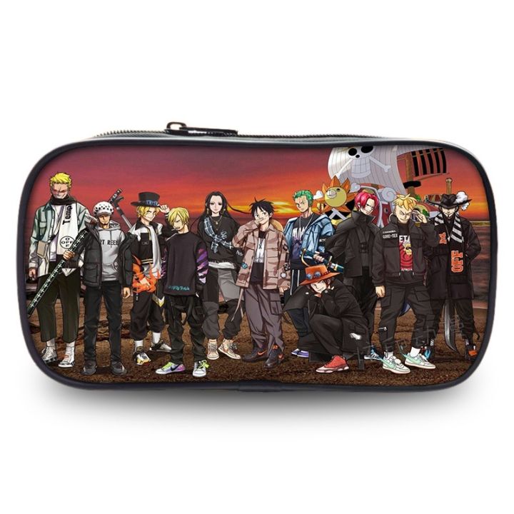 TOP ONE PIECE Pencil case Kids Monkey D. Luffy Cartoon Pen Bag Students Large Capacity Stationery Box HOT