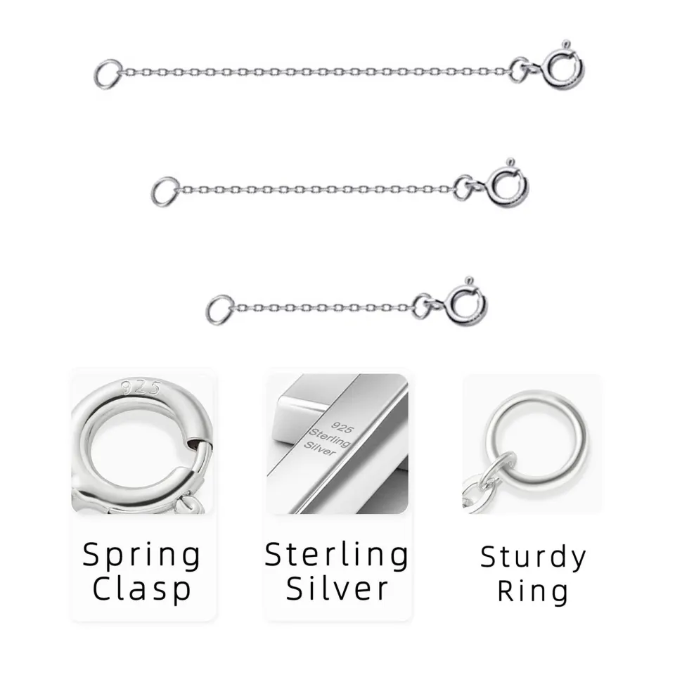 Sunnyheart Bracelet Extender Silver Plated Necklace Extension