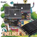 Fineliner Pen Set 12/24/36/48 60 Colors 0.4mm Micron Liner Marker Pen Color Drawing Sketch Art Fine Liner Pen Set. 