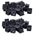 Square Tubing Pipe End Caps Insert Plugs M8 Thread 20X20mm 40Pcs Black. 