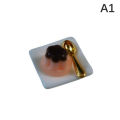 1 Set 1:12 Dollhouse Miniature Fruits Pudding With Spoon Simulation Food Model Toys for Mini Decoration Dollhouse Accessories MJK. 
