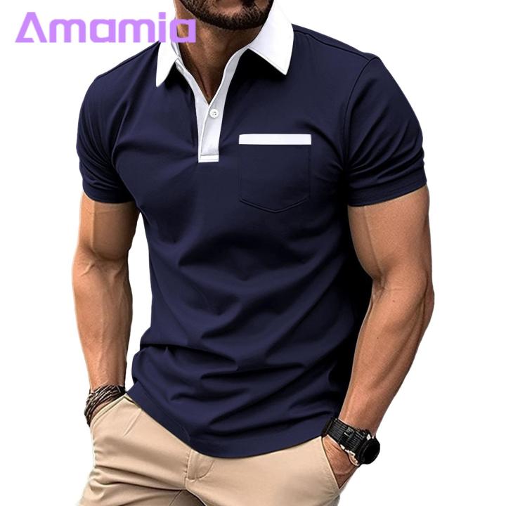 Comfortable%20Stretchy%20Shirt%20Men's%20Summer%20Shirt%20with%20Zipper%20Patch%20Pocket%20Breathable%20Slim%20Fit%20Casual%20Top%20for%20Daily%20Wear%20-%20Image%203