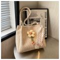 Women's Straw Bag with Large Capacity2023New Summer All-Matching One-Shoulder College Students Class Commuter Tote. 