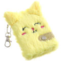 Writing Drawing Pad With Blank Inner Papers Notebook With Keychain Cute Cat Face Plush Mini Pocket. 