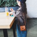 Vintage Kids Bag Cute Solid Color Little Kids Bag Simple Style Children Bag brown. 