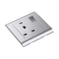 Modular Silver 13 Amp Socket Outlet with Neon. 