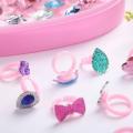 12PCS Fashion Resin Cartoon Rings Children Rings For Girls Ring Set Finger Jewelry Display Kids Gift F6R3. 
