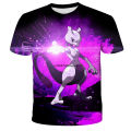 Pokemon Pikachu Mewtwo 3D Summer Fashion Cartoon T-shirt Anime Pokémon Hip-Hop Casual Children Short Sleeves Boys And Girls. 