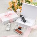 New specials Leather USB Flash Drive 128GB Free Custom Color Logo Memory Stick White Paper Box Pen Drive 64GB Wedding Gift USB Stick 32GB. 