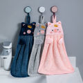 YUBAGUANB Handkerchief Supplies Wall Mounted Embroidery Quick-drying Plush Soft Kitchen Bathroom Use Hanging Fabric Microfiber Hand Dry Towel Cartoon Hand Towel. 