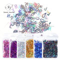 Sweet Journal 10g Holographic Glitter English Alphabet Flakes Laser Letter For Epoxy Resin Mold Filling Junk Journal Nail Art. 