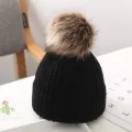 I Love Dad Pompom Kids Hat Warm Autumn Winter Children Beanie Cap Knitted Solid Color Thick Bonnet. 
