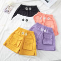 Girls' Workwear Shorts Summer New Western Style Medium and Large Children Girl Thin Type High Waist Casual Pants Outer Wear. 