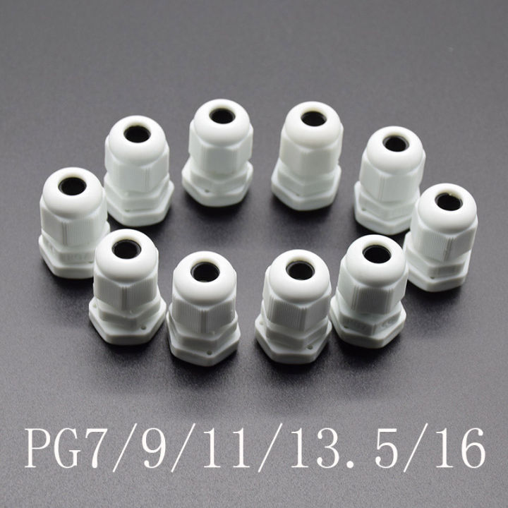 10pcs Ip68 White Pg7 Pg9 Pg11 Pg13.5 Pg16 For 3-6.5mm-14mm Wire Cable ...