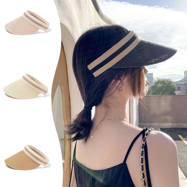 Summer Empty Top Sun Hat Women Foldable Beach Straw Hats Wide Brim