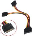 15 Pin SATA to Dual SATA Power Y Splitter Cable for Hard Drive HDD SSD. 
