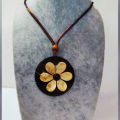 Handmade Coconut Shell Necklace Flower Pendant Jewelry Eco Friendly. 