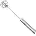 Semi-automatic Egg Beater Stainless Steel Egg Whisk Manual Hand Mixer Free size. 