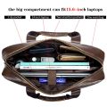 LAOSHIZI Men's Leather Bag Office Messenger Briefcase Man Genuine Leather 15.6Laptop Bags Male Handbags Crossbody 14 Computer. 