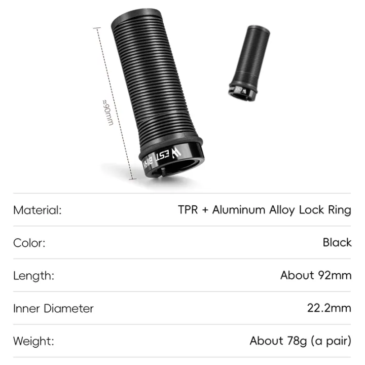 WEST%20BIKING%20Children's%20Bicycle%20Rubber%20Grip%20Alloy%20Lock%20Anti%20Slip%20Rubber%20Bicycle%20Grip%20Double%20Aluminum%20Lock%20Bicycle%20Grip%20-%20Image%206