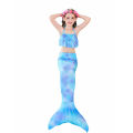 3Pcs/set Girl Kid Swimwear Mermaid Tail Sling Crop Tops Panties Gradient Color Swimsuit for 3-12 Years. 