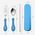 Kids Cutlery Set | Stainless Steel Spoon, Fork, and Chopsticks. 