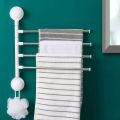Punching-free Towel Rack 360 Degree Rotating Towel Rack Bathroom Household Towel Rod Towel Rack Rotating Bathroom Kitchen Cabinet Towel Rack Shelf Towel Bar Hanging Holder. 