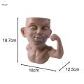 Pot Plants Human Funny Face Flower Pot Collection Art Decorative with Drain Hole Head Planter Resin Face Pots for Bookshelf Bar. 